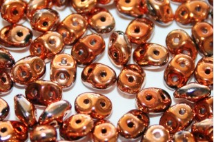 Superduo Beads Jet Full Copper Gold 5x2,5mm - 10gr