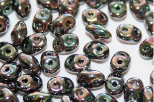 Superduo Beads Jet Apricot Full 5x2,5mm - 10gr