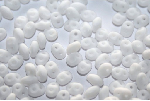 Superduo Beads Opaque White Matte 5x2,5mm - 10gr