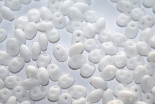 Superduo Beads Opaque White Matte 5x2,5mm - 10gr