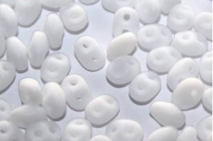 Superduo Beads Opaque White Matte 5x2,5mm - 10gr