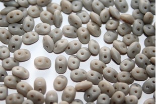 Superduo Beads Opaque Grey Mat 5x2,5mm - 10gr