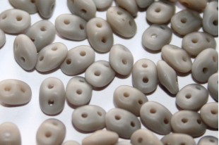 Superduo Beads Opaque Grey Mat 5x2,5mm - 10gr