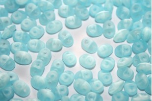 Superduo Beads Matte Milky Aquamarine 5x2,5mm - 10gr