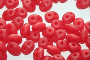 Superduo Beads Matte-Opal Red 5x2,5mm - 10gr