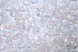 Superduo Beads Matte Crystal AB 5x2,5mm - 10gr