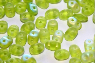 Superduo Beads Matte Olivine AB 5x2,5mm - 10gr
