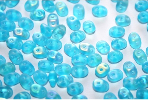 Superduo Beads Matte Aquamarine AB 5x2,5mm - 10gr