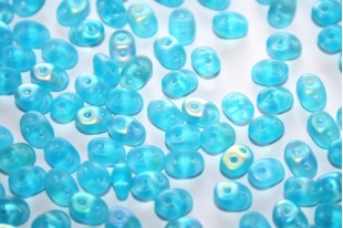 Superduo Beads Matte Aquamarine AB 5x2,5mm - 10gr