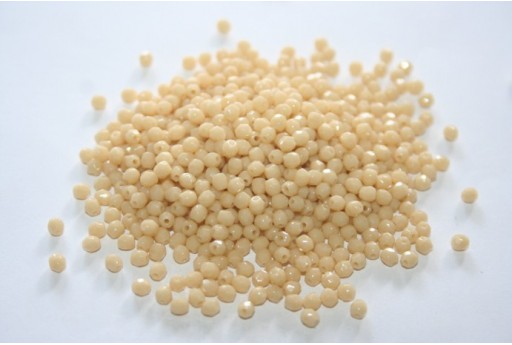 Fire Polished Beads Opaque Light Beige 3mm - 1200pz