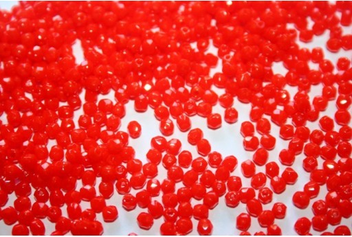 Fire Polished Beads Opaque Light Red Orange 3mm - 1200pcs