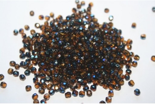 Perline Mezzi Cristalli Blue Iris-Dark Topaz 3mm - 60pz