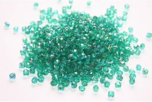 Fire Polished Beads Emerald AB 4mm - 1200pcs