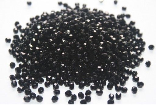 Fire Polished Beads Jet 4mm - 1200pcs