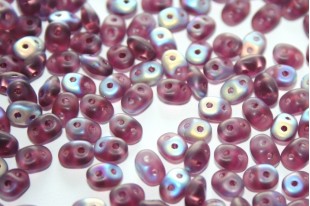 Superduo Beads Amethyst AB Matted 5x2,5mm - 10gr