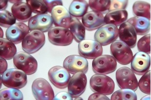 Superduo Beads Amethyst AB Matted 5x2,5mm - 10gr