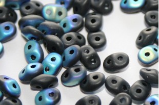 Superduo Beads Jet AB Matted 5x2,5mm - 10gr