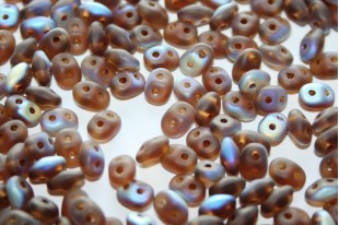 Superduo Beads Matte-Smoky Topaz AB 5x2,5mm - 10gr