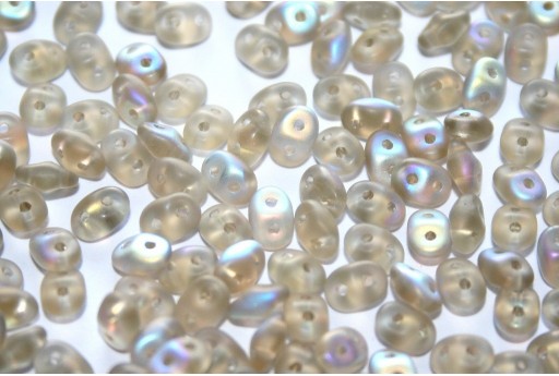 Superduo Beads Black Diamond AB Matted 5x2,5mm - 10gr