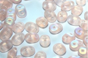 Superduo Beads Rosaline AB Matted 5x2,5mm - 10gr