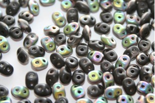 Superduo Beads Jet Vitrail Matted 5x2,5mm - 10gr