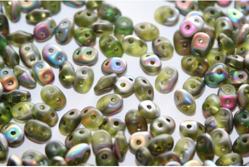 Superduo Beads Matte-Vitrail Olivine 5x2,5mm - 10gr