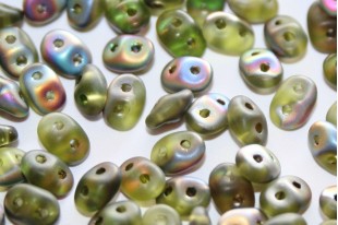 Superduo Beads Matte-Vitrail Olivine 5x2,5mm - 10gr