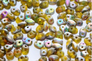 Superduo Beads Matte-Vitrail Smoky Jonquile 5x2,5mm - 10gr