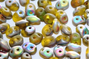 Superduo Beads Matte-Vitrail Smoky Jonquile 5x2,5mm - 10gr