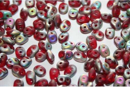 Superduo Beads Matte-Vitrail Siam Ruby 5x2,5mm - 10gr