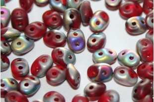 Superduo Beads Matte-Vitrail Siam Ruby 5x2,5mm - 10gr