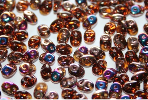 Perline Superduo Smokey Topaz Sliperit 5x2,5mm - 10gr