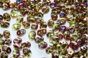 Perline Superduo Olivine Sliperit 5x2,5mm - 10gr