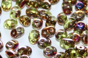 Perline Superduo Olivine Sliperit 5x2,5mm - 10gr