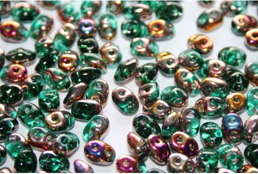 Perline Superduo Emerald Sliperit 5x2,5mm - 10gr