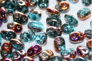 Superduo Beads Aquamarine Sliperit 5x2,5mm - 10gr