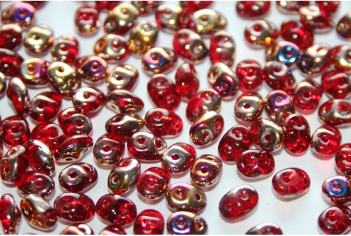 Superduo Beads Siam Ruby Sliperit 5x2,5mm - 10gr