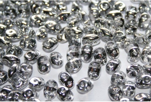 Superduo Beads Silver 1/2 5x2,5mm - 10gr