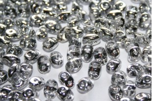 Superduo Beads Silver 1/2 5x2,5mm - 10gr