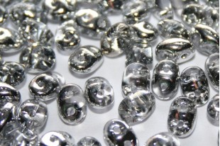 Superduo Beads Silver 1/2 5x2,5mm - 10gr