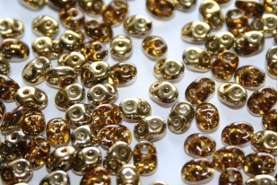 Superduo Beads Amber-Topaz 5x2,5mm - 10gr