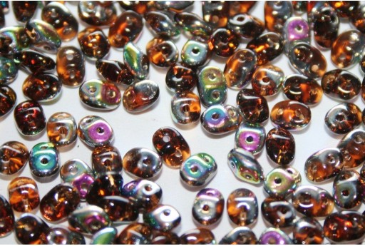 Superduo Beads Vitrail Smoky Topaz 5x2,5mm - 10gr
