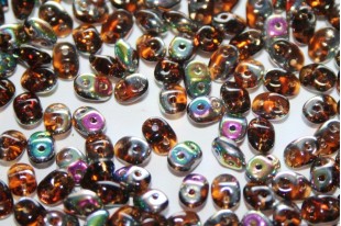 Superduo Beads Vitrail Smoky Topaz 5x2,5mm - 10gr