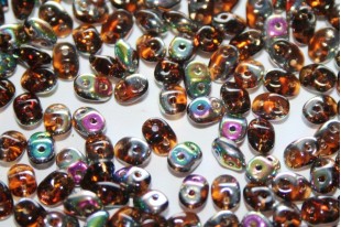 Superduo Beads Vitrail Smoky Topaz 5x2,5mm - 10gr