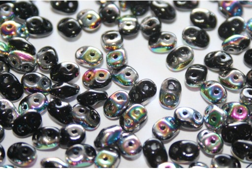 Superduo Beads Vitrail Jet 5x2,5mm - 10gr