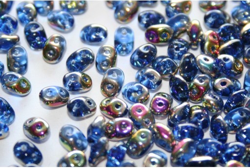 Superduo Beads Vitrail-Sapphire 5x2,5mm - 10gr