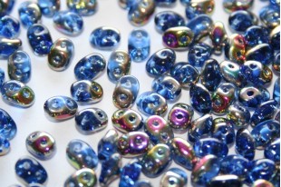 Superduo Beads Vitrail-Sapphire 5x2,5mm - 10gr