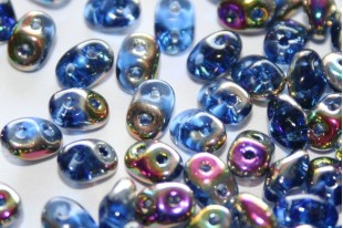 Superduo Beads Vitrail-Sapphire 5x2,5mm - 10gr