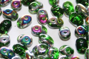 Perline Superduo Vitrail Chrysolite 5x2,5mm - 10gr