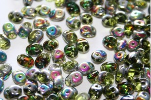 Superduo Beads Vitrail Olivine 5x2,5mm - 10gr